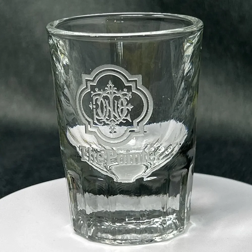 Libbey The Pointe Etched Shot Glass Heavy Base Fluted Bottom Barware 2